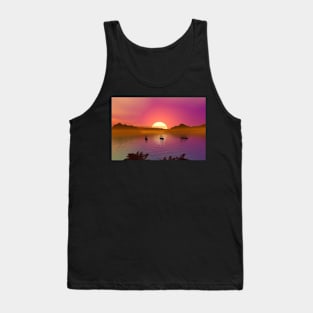 Sunset in the Bay Seascape Tank Top